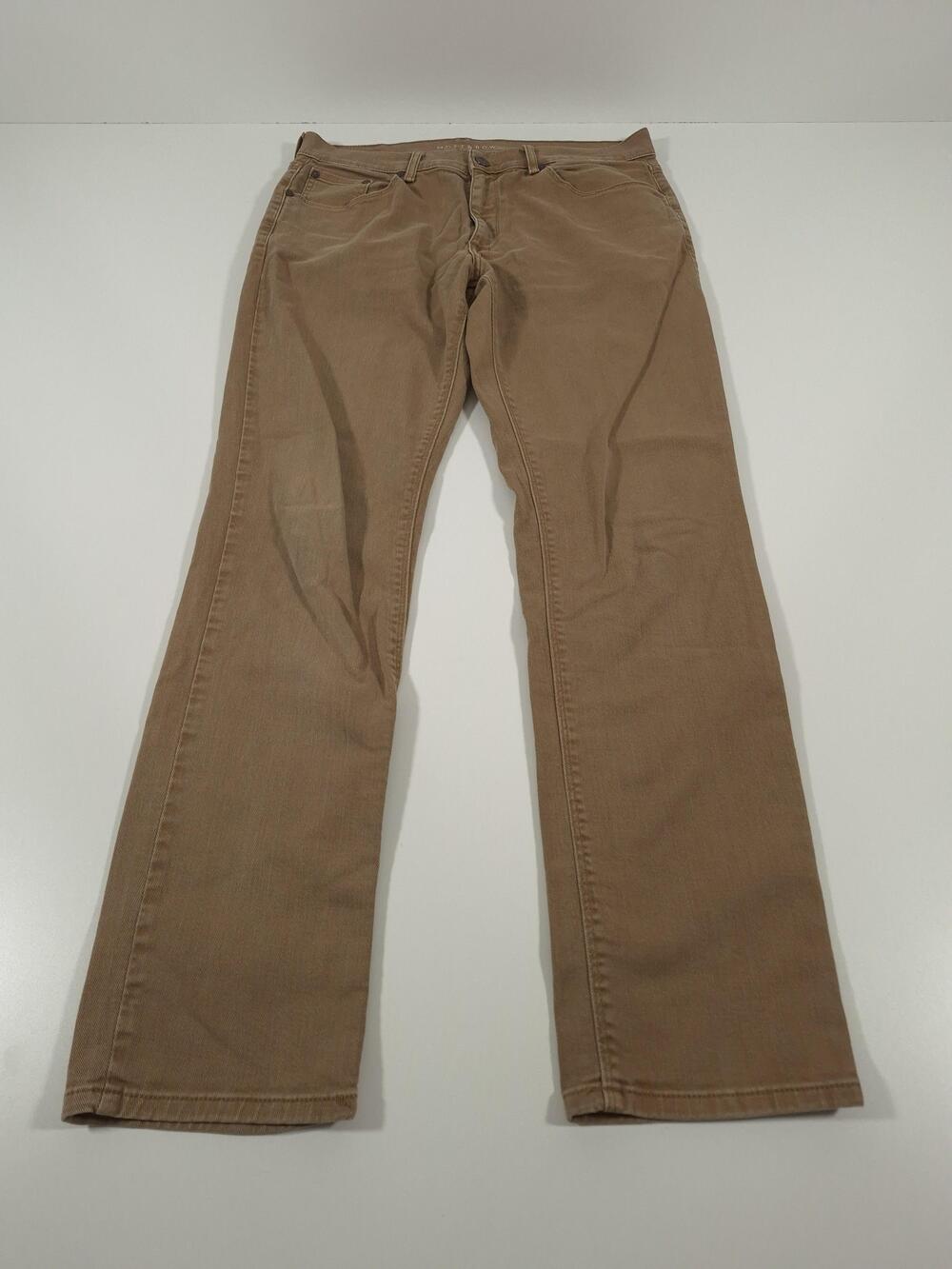 Mott & Bow Slim Mercer Jeans Mens 33x32 Beige Slim Straight Stretch Denim